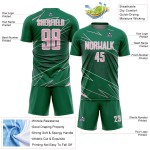 Uniform Sports Soccer Kelly Lines Sublimation Jersey Light Green Custom Pink-White Uniform Sports Soccer Kelly Lines Sublimation Jersey Light Green Custom Pink-White