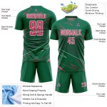 Soccer Pink-White Custom Sports Jersey Neon Green Kelly Uniform Sublimation Lines Soccer Pink-White Custom Sports Jersey Neon Green Kelly Uniform Sublimation Lines