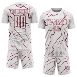 Lightning Crimson Jersey Sports Soccer White Uniform Sublimation Custom