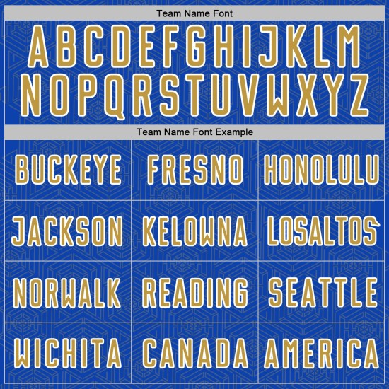 Sports Thunder Soccer Sublimation Shape Blue Geometric Jersey Uniform Gold-White Old Custom Sports Thunder Soccer Sublimation Shape Blue Geometric Jersey Uniform Gold-White Old Custom