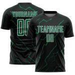 Black Jersey Sports Kelly Soccer Sublimation Custom Green-White Uniform Lightning Black Jersey Sports Kelly Soccer Sublimation Custom Green-White Uniform Lightning